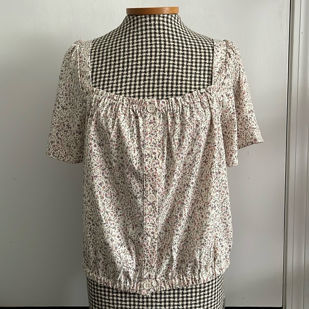 Multi Floral Puff Sleeve Top